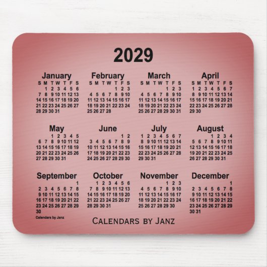 2029 Sangria Gray Agenda van de Muismat Janz (Voorkant)