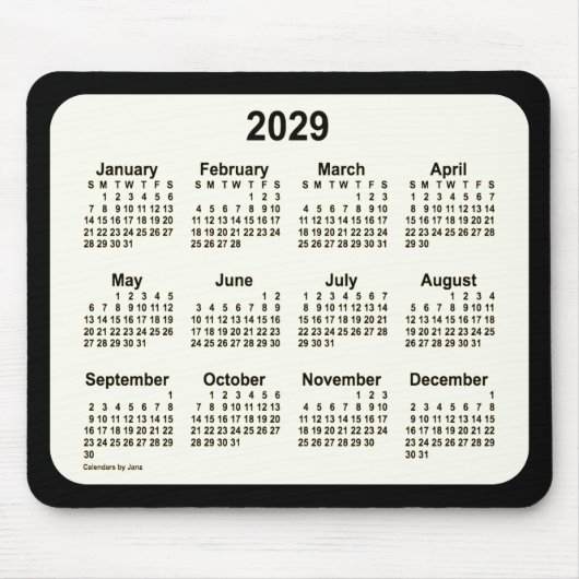 2029 Sepia over de zwarte agenda van Janz Two Tone Muismat (Voorkant)