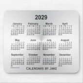 2029 Silver Calendar door Janz Muismat (Voorkant)