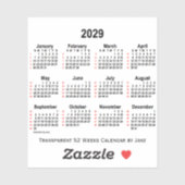 2029 Transparante kalender van 52 weken door Janz Sticker (Vel)