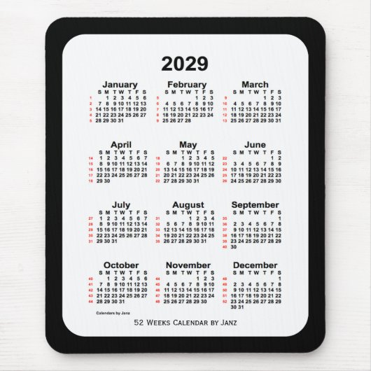 2029 Two Tone Black 52 Week Agenda by Janz Muismat (Voorkant)