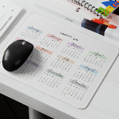 2029 VOLLEDIGE JAAR KALENDER PASTEL HANDGESCHREVEN MUISMAT