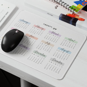 2029 VOLLEDIGE JAAR KALENDER PASTEL HANDGESCHREVEN MUISMAT