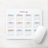 2029 VOLLEDIGE JAAR KALENDER PASTEL HANDGESCHREVEN MUISMAT (Met muis)