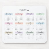 2029 VOLLEDIGE JAAR KALENDER PASTEL HANDGESCHREVEN MUISMAT (Voorkant)
