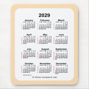 2029 Wheat 52 Week kalender, Janz Muismat