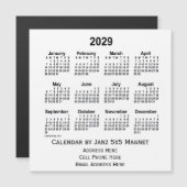 2029 White Business Calendar van Janz 5x5 Magnet (Voorkant / Achterkant)