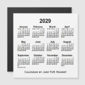 2029 White Calendar van Janz 5x5 Magnet (Voorkant / Achterkant)