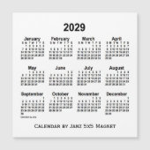 2029 White Calendar van Janz 5x5 Magnet (Voorkant)