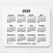 2029 White Calendar van Janz Muismat (Voorkant)
