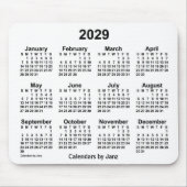 2029 White Calendar van Janz Muismat (Voorkant)