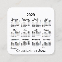 2029 White Calendar van Janz Square Visitekaartje