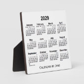 2029 White Desk Calendar van Janz Fotoplaat (Voorkant)