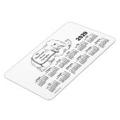 2029 White Elephant Calendar door Janz 4x6 Magnet Magneet (Linkerzijde)