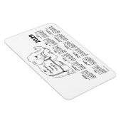 2029 White Elephant Calendar door Janz 4x6 Magnet Magneet (Rechterzijde)