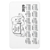 2029 White Elephant Calendar door Janz 4x6 Magnet Magneet (Verticaal)