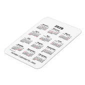 2029 White Holiday Calendar van Janz Magnet Magneet (Linkerzijde)