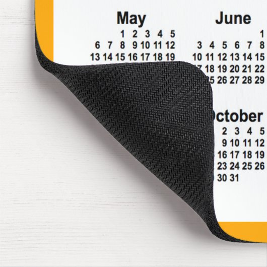 2029 White over Oranje agenda van Janz Two Tone Muismat (Hoek)