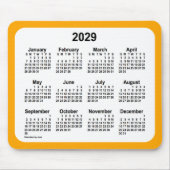 2029 White over Oranje agenda van Janz Two Tone Muismat (Voorkant)