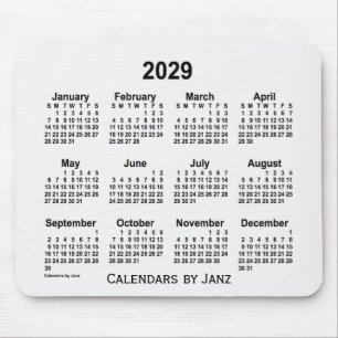2029 White Smoke Calendar van Janz Muismat