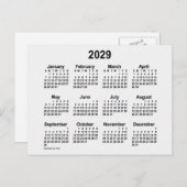 2029 White Smoke Mini Kalender van Janz Briefkaart (Voorkant / Achterkant)