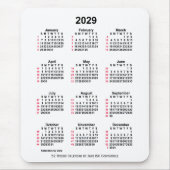 2029 Witte 52 weken ISO-kalender door Janz Muismat (Voorkant)