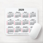 2029 Witte 52 weken ISO-kalender door Janz Muismat (Met muis)