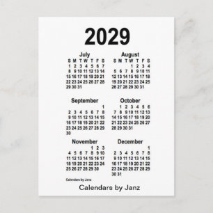 2029 Witte 6 maanden Mini Agenda van Janz Briefkaart