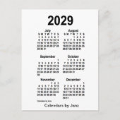 2029 Witte 6 maanden Mini Agenda van Janz Briefkaart (Voorkant)