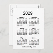 2029 Witte 6 maanden Mini Agenda van Janz Briefkaart (Voorkant / Achterkant)