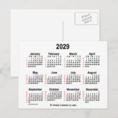2029 Witte agenda van 52 weken, van Janz Briefkaart (Voorkant / Achterkant)