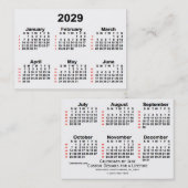 2029 Witte agenda van 52 weken, van Janz Visitekaa Visitekaartje (Voorkant / Achterkant)