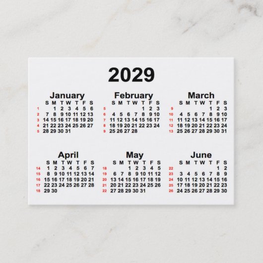 2029 Witte agenda van 52 weken, van Janz Visitekaa Visitekaartje (Voorkant)