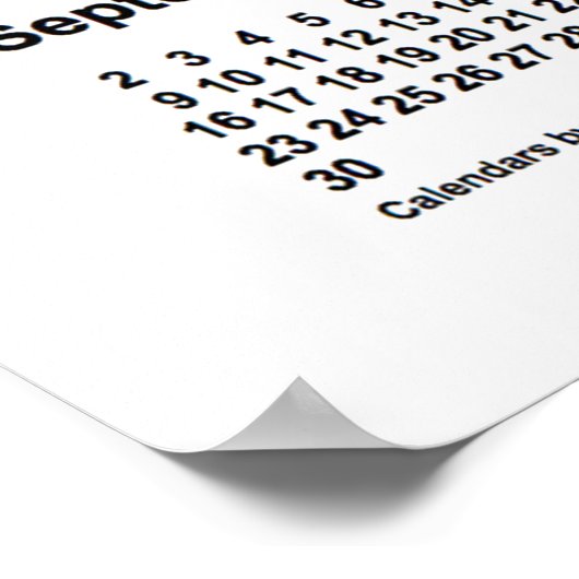 2029 Witte Kalender van Janz Print (Hoek)