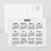 2029 Witte Rook Mini Kalender van Janz Briefkaart (Voorkant / Achterkant)