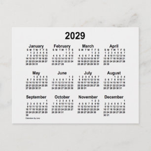 2029 Witte Rook Mini Kalender van Janz Briefkaart