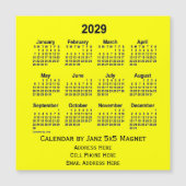 2029 Yellow Business Calendar van Janz (Voorkant)