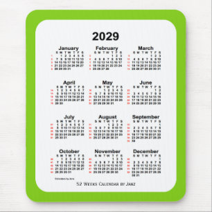 2029 Yellow Green 52 Week agenda van Janz Muismat