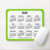 2029 Yellow Green 52-weekagenda van Janz Muismat (Met muis)