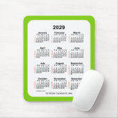 2029 Yellow Green 52-weekkalender door Janz Muismat (Met muis)