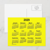 2029 Yellow Mini Calendar van Janz Briefkaart (Voorkant / Achterkant)