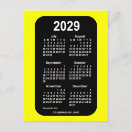2029 Yellow Neon 6 maandenlang mini-agenda van Jan Briefkaart