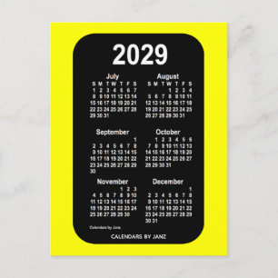 2029 Yellow Neon 6 maandenlang mini-agenda van Jan Briefkaart