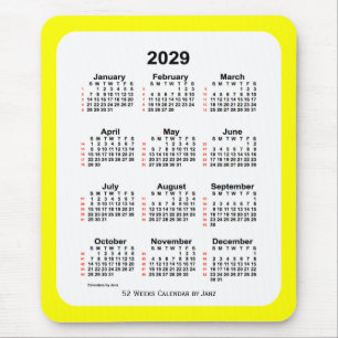 2029 Yellow Two Tone 52 Week Agenda van Janz Muismat