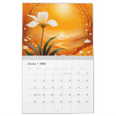 202x jaarkalender met vanille bloemen kalender (Jan 2026)