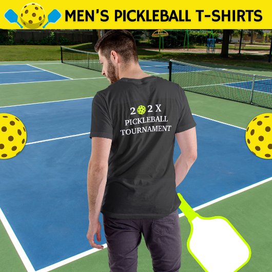 202x Pickleball Tournament Back Black T-shirt