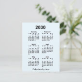 2030 Alice Blue 6-maandelijkse agenda van Janz Briefkaart (Staand voorkant)