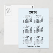 2030 Alice Blue 6-maandelijkse agenda van Janz Briefkaart (Voorkant / Achterkant)