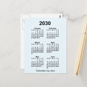 2030 Alice Blue 6-maandelijkse agenda van Janz Briefkaart