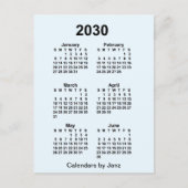 2030 Alice Blue 6 Maanden Mini Kalender van Janz Briefkaart (Voorkant)